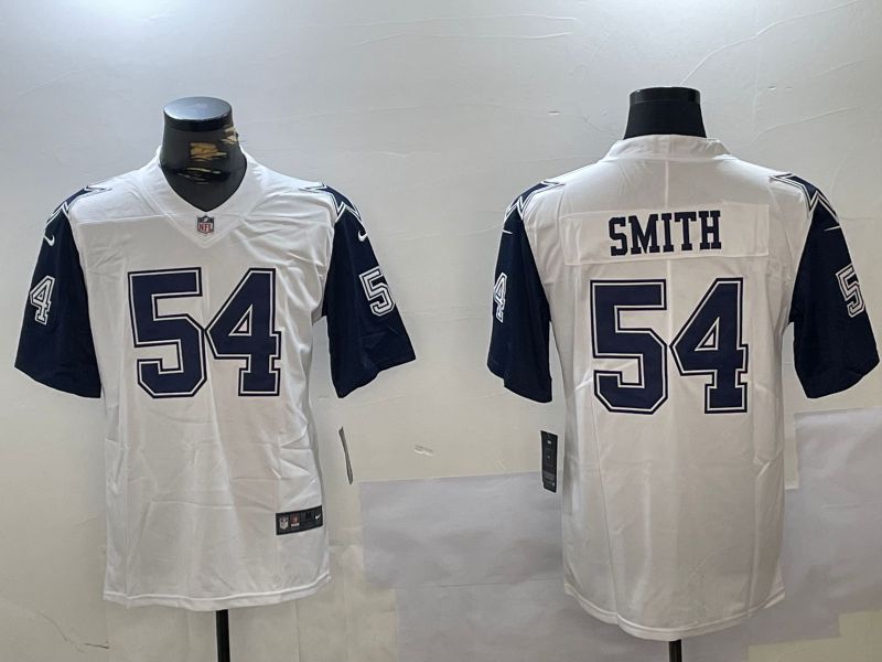Men Dallas Cowboys #54 Smith White 2024 Nike Vapor Limited NFL Jersey style 1->dallas cowboys->NFL Jersey